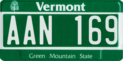 VT license plate AAN169