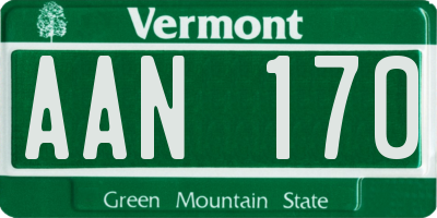 VT license plate AAN170