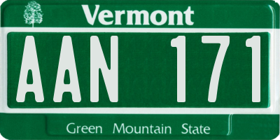 VT license plate AAN171