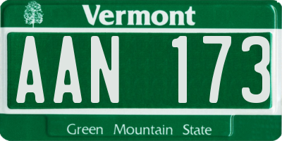 VT license plate AAN173