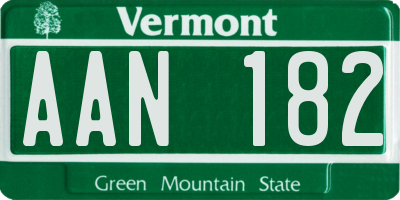 VT license plate AAN182