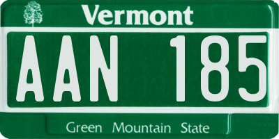 VT license plate AAN185