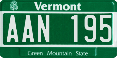 VT license plate AAN195