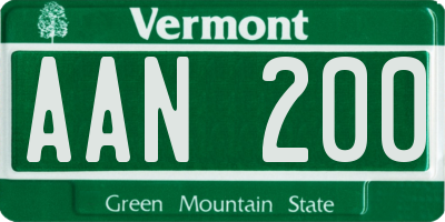 VT license plate AAN200