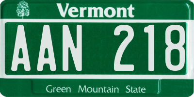 VT license plate AAN218