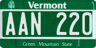 VT license plate AAN220