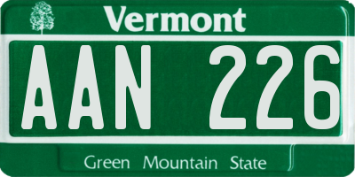 VT license plate AAN226