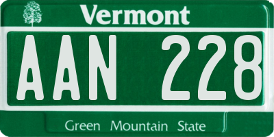 VT license plate AAN228