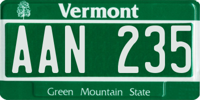 VT license plate AAN235