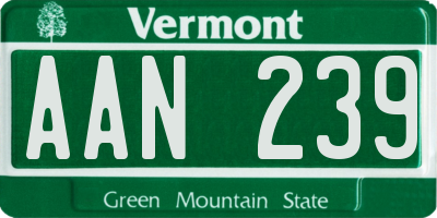 VT license plate AAN239