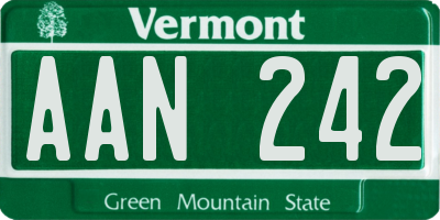 VT license plate AAN242