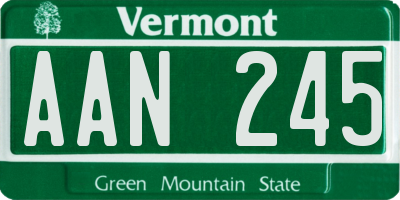 VT license plate AAN245