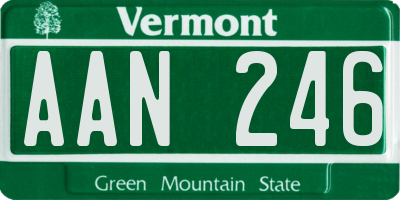 VT license plate AAN246