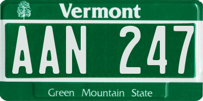 VT license plate AAN247