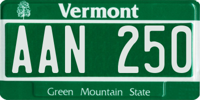 VT license plate AAN250