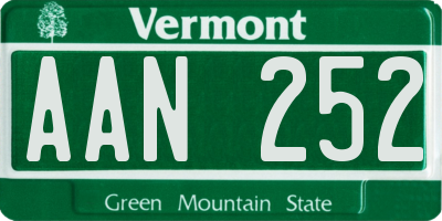 VT license plate AAN252