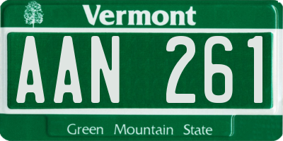 VT license plate AAN261