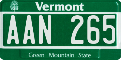 VT license plate AAN265