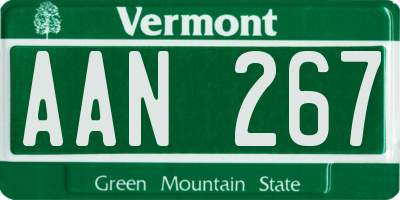 VT license plate AAN267