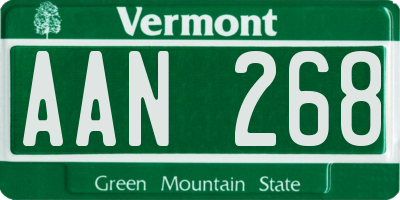 VT license plate AAN268