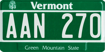 VT license plate AAN270