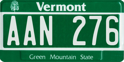 VT license plate AAN276