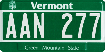 VT license plate AAN277
