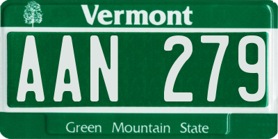 VT license plate AAN279