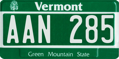 VT license plate AAN285