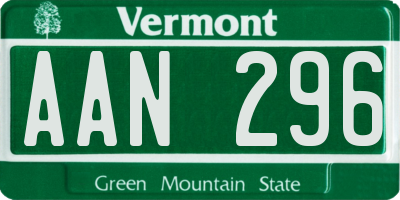 VT license plate AAN296