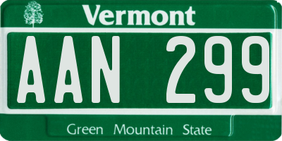 VT license plate AAN299