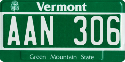 VT license plate AAN306
