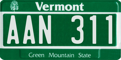 VT license plate AAN311