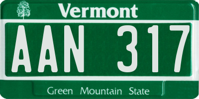 VT license plate AAN317