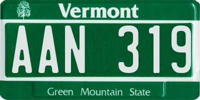 VT license plate AAN319