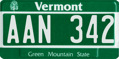 VT license plate AAN342