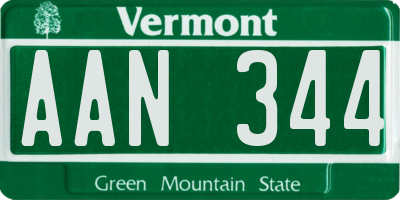 VT license plate AAN344