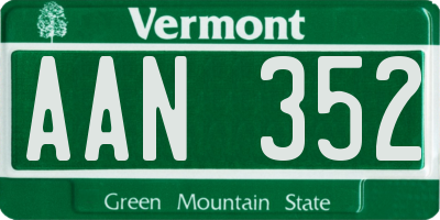 VT license plate AAN352