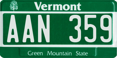VT license plate AAN359