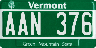 VT license plate AAN376