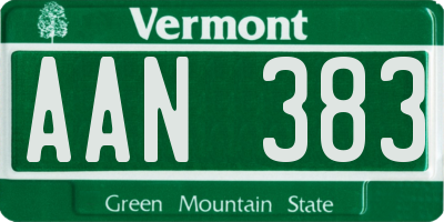 VT license plate AAN383