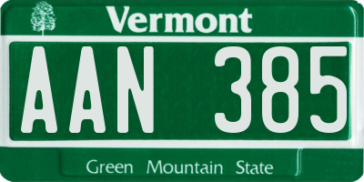 VT license plate AAN385