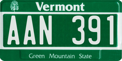 VT license plate AAN391
