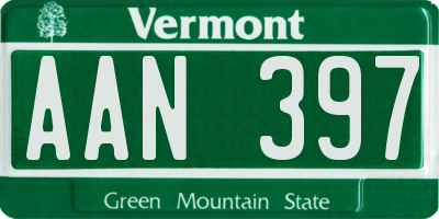 VT license plate AAN397