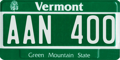 VT license plate AAN400