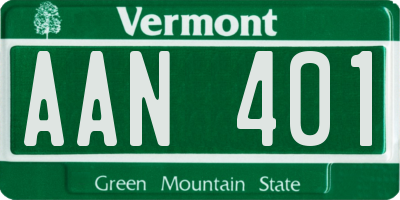 VT license plate AAN401