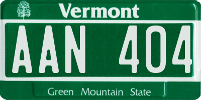 VT license plate AAN404