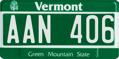 VT license plate AAN406