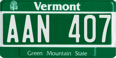 VT license plate AAN407