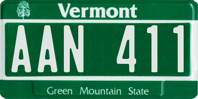 VT license plate AAN411